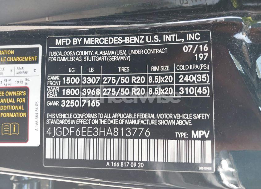 Photo 9 of 2017 Mercedes-benz Gls 450 4MATIC (VIN 4JGDF6EE3HA813776)