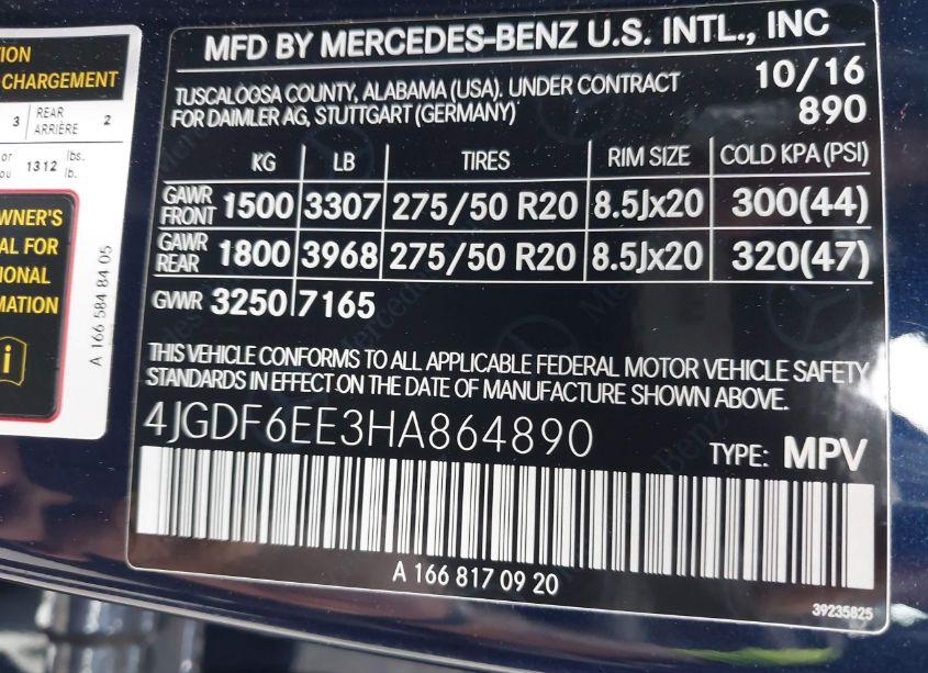 Photo 9 of 2017 Mercedes-benz Gls 450 4MATIC (VIN 4JGDF6EE3HA864890)