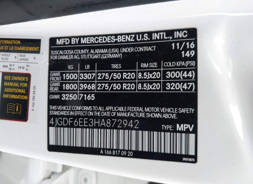 Photo 9 of 2017 Mercedes-benz Gls 450 4MATIC (VIN 4JGDF6EE3HA872942)