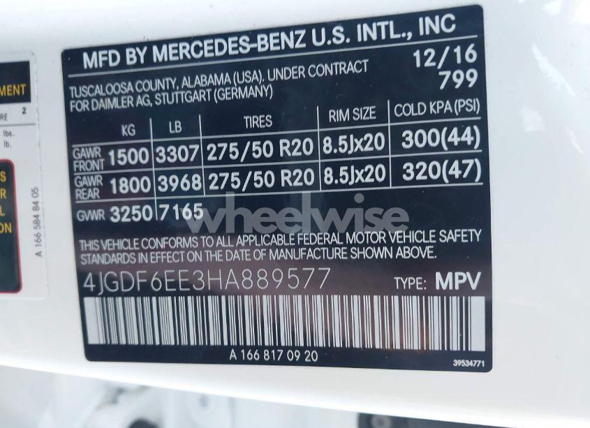 Photo 9 of 2017 Mercedes-benz Gls 450 4MATIC (VIN 4JGDF6EE3HA889577)