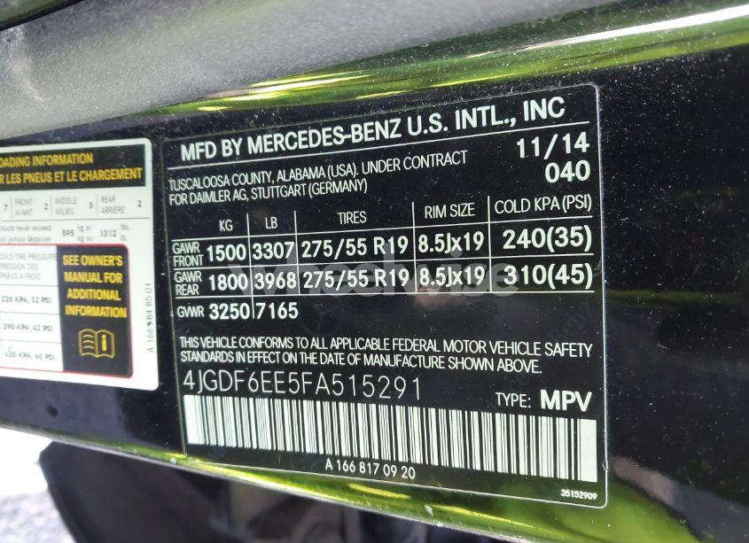 Photo 9 of 2015 Mercedes-benz Gl 450 4MATIC (VIN 4JGDF6EE5FA515291)