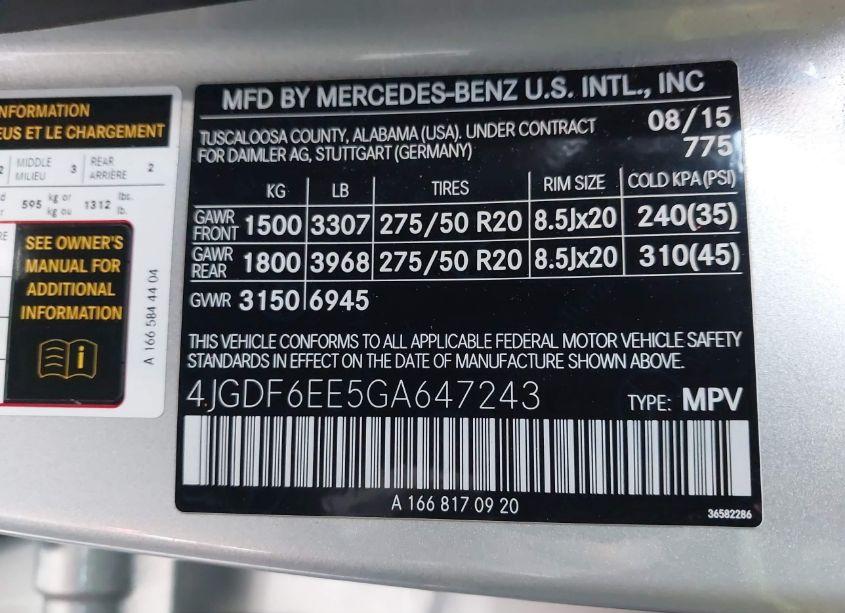 Photo 9 of 2016 Mercedes-benz Gl 450 4MATIC (VIN 4JGDF6EE5GA647243)