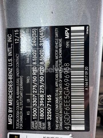 Photo 2 of 2016 MERCEDES-BENZ GL 450 4MATIC (VIN 4JGDF6EE5GA696958)