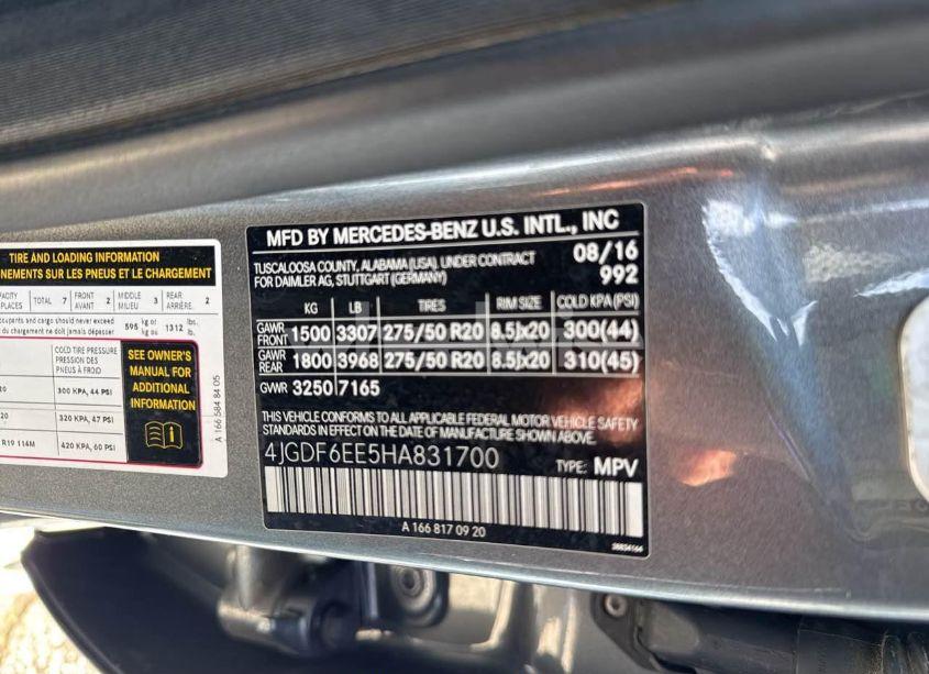 Photo 9 of 2017 Mercedes-benz Gls 450 4MATIC (VIN 4JGDF6EE5HA831700)