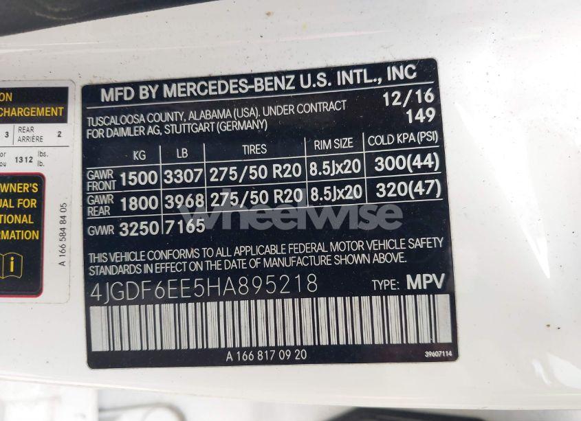 Photo 9 of 2017 Mercedes-benz Gls 450 4MATIC (VIN 4JGDF6EE5HA895218)