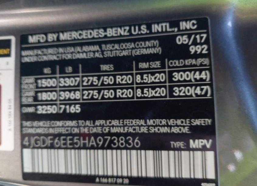 Photo 9 of 2017 Mercedes-benz Gls 450 4MATIC (VIN 4JGDF6EE5HA973836)