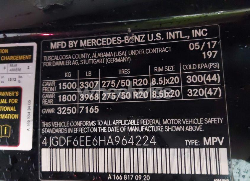 Photo 9 of 2017 Mercedes-benz Gls 450 4MATIC (VIN 4JGDF6EE6HA964224)