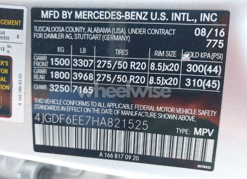 Photo 9 of 2017 Mercedes-benz Gls 450 4MATIC (VIN 4JGDF6EE7HA821525)