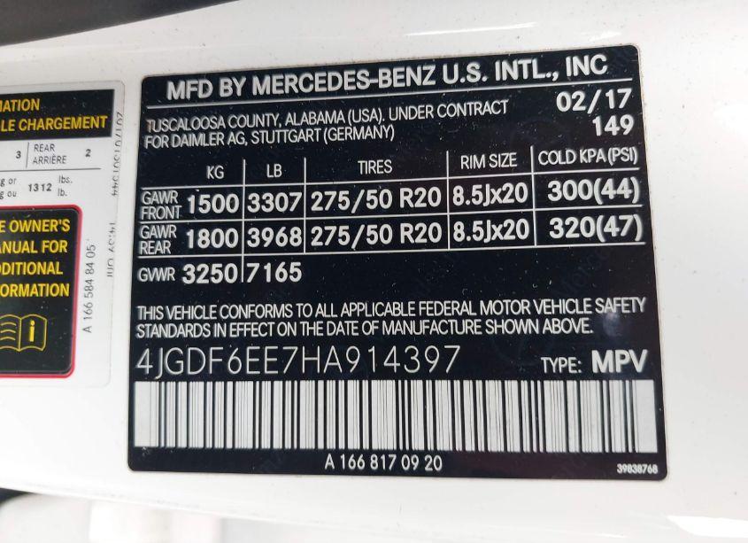 Photo 9 of 2017 Mercedes-benz Gls 450 4MATIC (VIN 4JGDF6EE7HA914397)