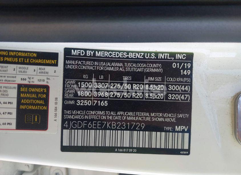 Photo 9 of 2019 Mercedes-benz Gls 450 4MATIC (VIN 4JGDF6EE7KB231729)