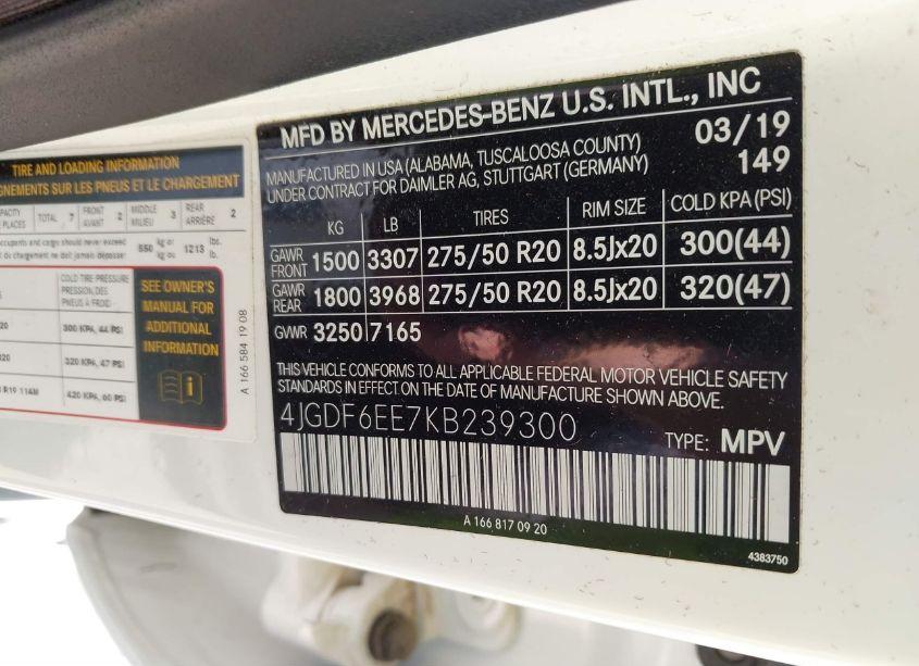 Photo 9 of 2019 Mercedes-benz Gls 450 4MATIC (VIN 4JGDF6EE7KB239300)