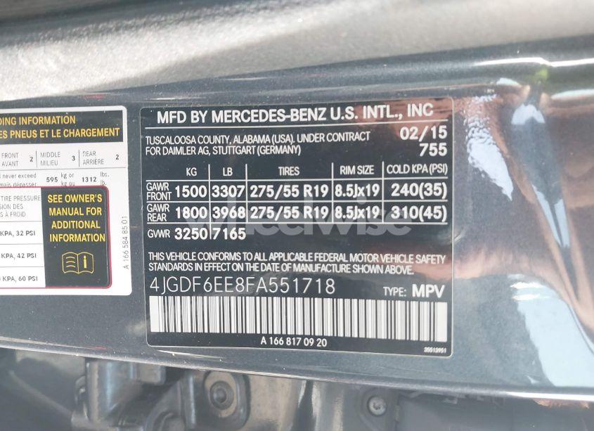 Photo 9 of 2015 Mercedes-benz Gl 450 4MATIC (VIN 4JGDF6EE8FA551718)