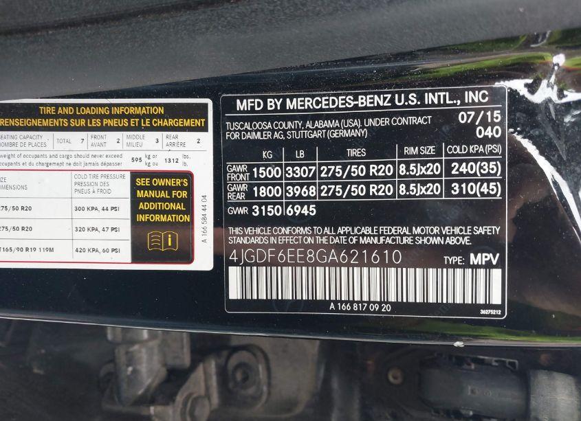 Photo 9 of 2016 Mercedes-benz Gl 450 (VIN 4JGDF6EE8GA621610)