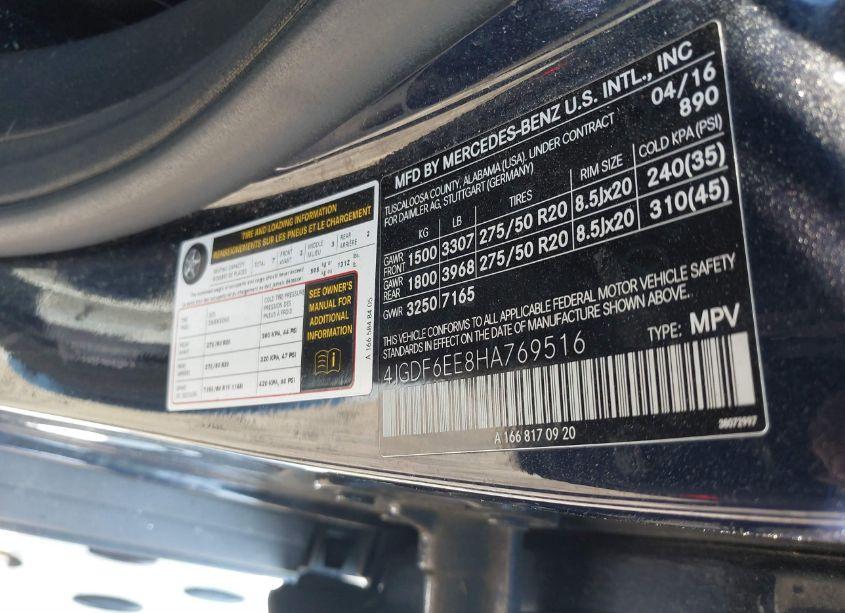 Photo 9 of 2017 Mercedes-benz Gls 450 4MATIC (VIN 4JGDF6EE8HA769516)