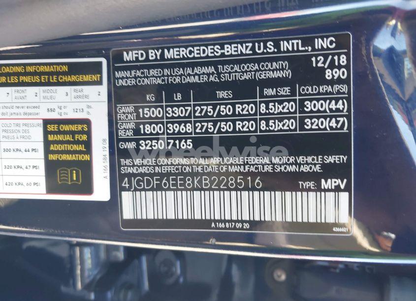 Photo 9 of 2019 Mercedes-benz Gls 450 4MATIC (VIN 4JGDF6EE8KB228516)