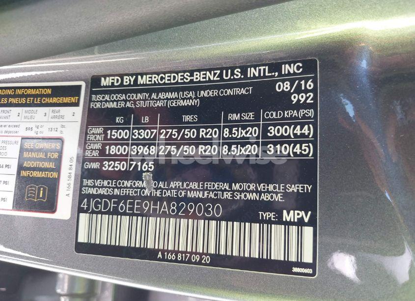 Photo 9 of 2017 Mercedes-benz Gls 450 4MATIC (VIN 4JGDF6EE9HA829030)