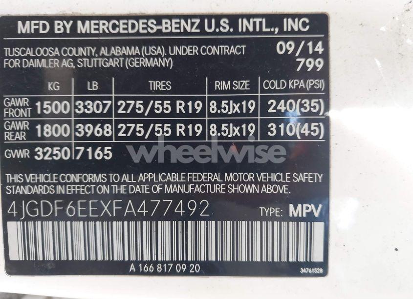 Photo 9 of 2015 Mercedes-benz Gl 450 4MATIC (VIN 4JGDF6EEXFA477492)