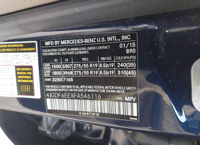 Photo 9 of 2015 Mercedes-benz Gl 450 4MATIC (VIN 4JGDF6EEXFA546116)