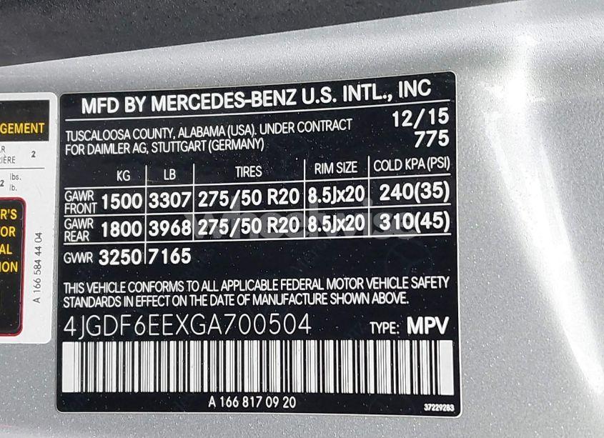 Photo 9 of 2016 Mercedes-benz Gl 450 4MATIC (VIN 4JGDF6EEXGA700504)