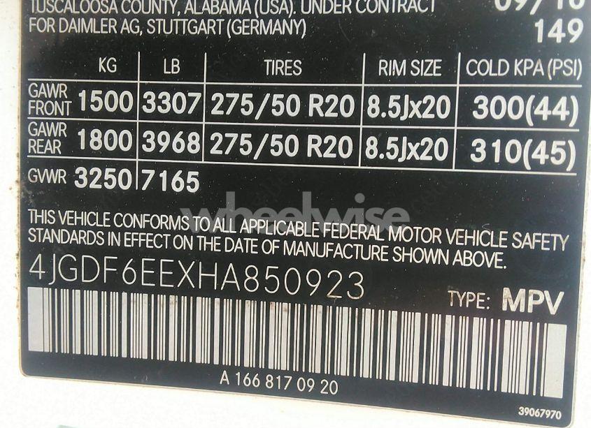 Photo 9 of 2017 Mercedes-benz Gls 450 4MATIC (VIN 4JGDF6EEXHA850923)