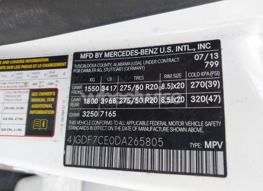 Photo 9 of 2013 Mercedes-benz Gl 450 4MATIC (VIN 4JGDF7CE0DA265805)