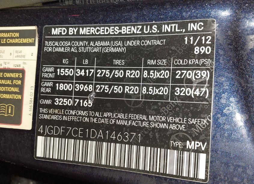 Photo 9 of 2013 Mercedes-benz Gl 450 4MATIC (VIN 4JGDF7CE1DA146371)