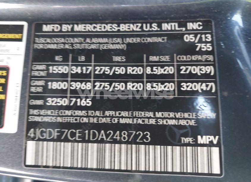 Photo 9 of 2013 Mercedes-benz Gl 450 4MATIC (VIN 4JGDF7CE1DA248723)