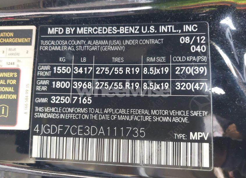 Photo 9 of 2013 Mercedes-benz Gl 450 4MATIC (VIN 4JGDF7CE3DA111735)