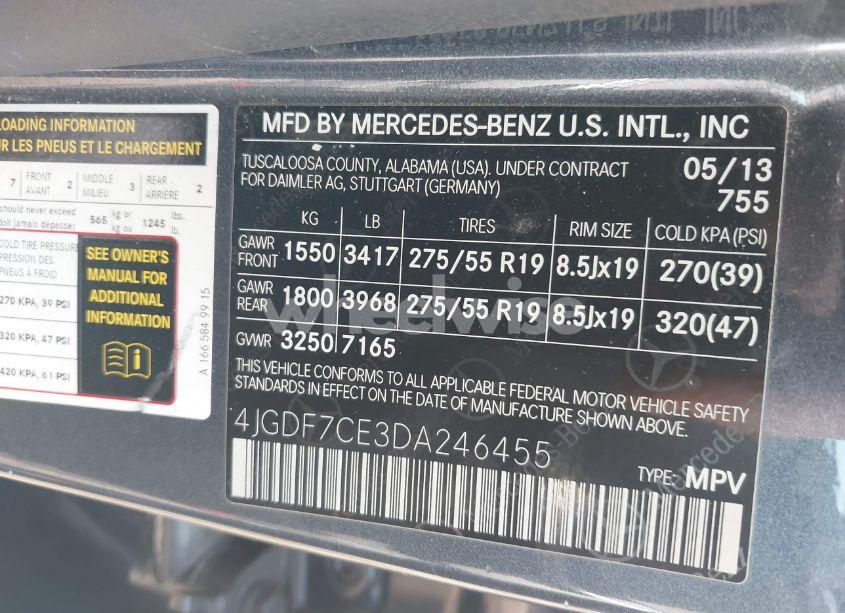 Photo 9 of 2013 Mercedes-benz Gl 450 4MATIC (VIN 4JGDF7CE3DA246455)