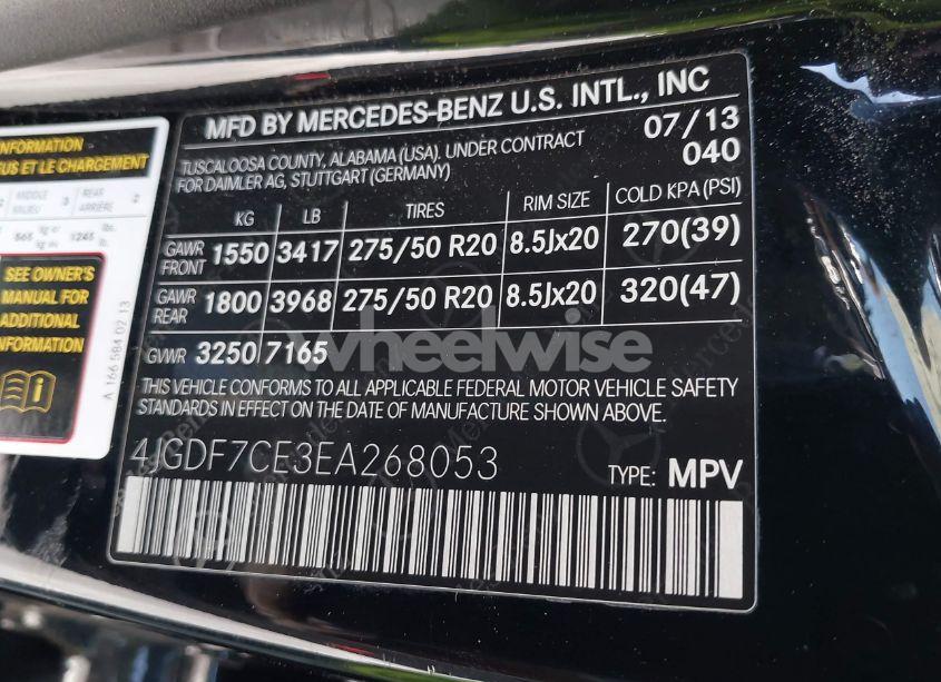 Photo 9 of 2014 Mercedes-benz Gl 450 4MATIC (VIN 4JGDF7CE3EA268053)