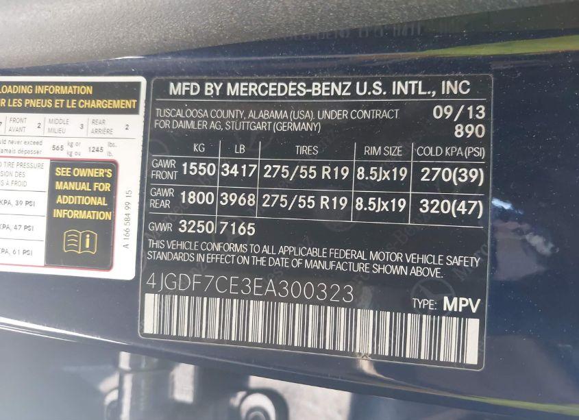 Photo 9 of 2014 Mercedes-benz Gl 450 4MATIC (VIN 4JGDF7CE3EA300323)