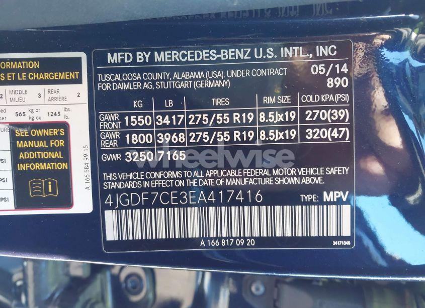 Photo 9 of 2014 Mercedes-benz Gl 450 4MATIC (VIN 4JGDF7CE3EA417416)