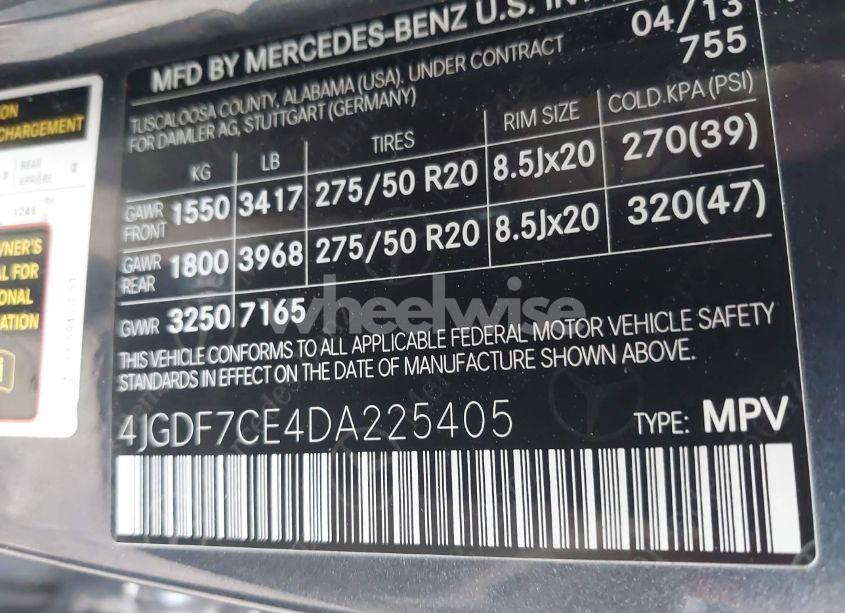 Photo 9 of 2013 Mercedes-benz Gl 450 4MATIC (VIN 4JGDF7CE4DA225405)