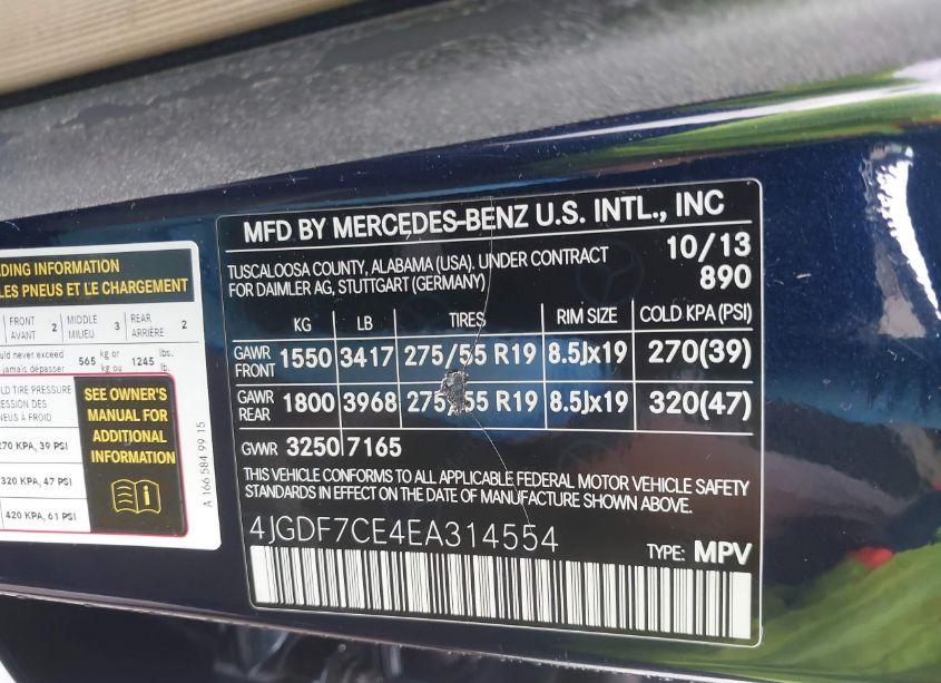 Photo 9 of 2014 Mercedes-benz Gl 450 4MATIC (VIN 4JGDF7CE4EA314554)