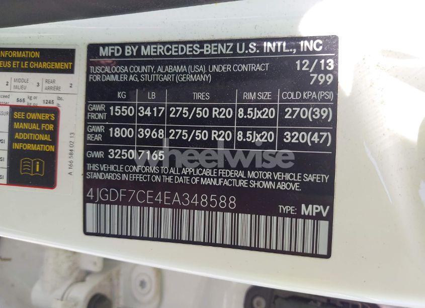 Photo 9 of 2014 Mercedes-benz Gl 450 4MATIC (VIN 4JGDF7CE4EA348588)