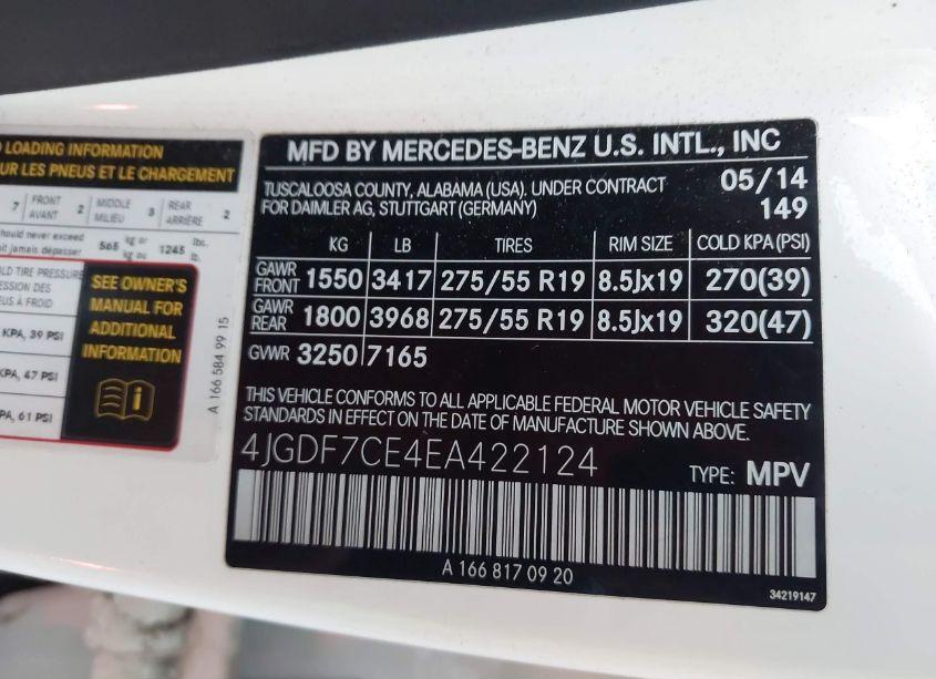 Photo 9 of 2014 Mercedes-benz Gl 450 4MATIC (VIN 4JGDF7CE4EA422124)