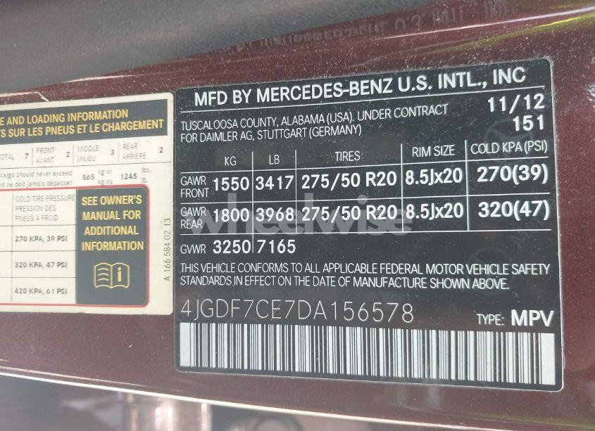 Photo 9 of 2013 Mercedes-benz Gl 450 4MATIC (VIN 4JGDF7CE7DA156578)