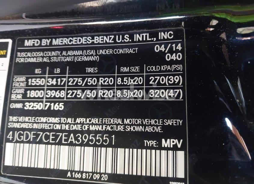 Photo 9 of 2014 Mercedes-benz Gl 450 4MATIC (VIN 4JGDF7CE7EA395551)