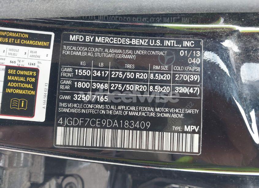 Photo 9 of 2013 Mercedes-benz Gl 450 4MATIC (VIN 4JGDF7CE9DA183409)