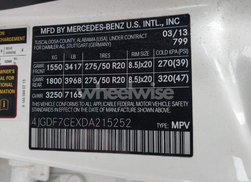 Photo 9 of 2013 Mercedes-benz Gl 450 4MATIC (VIN 4JGDF7CEXDA215252)