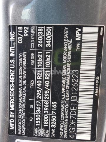 Photo 3 of 2018 MERCEDES-BENZ GLS 550 4MATIC N/A (VIN 4JGDF7DE1JB126223)