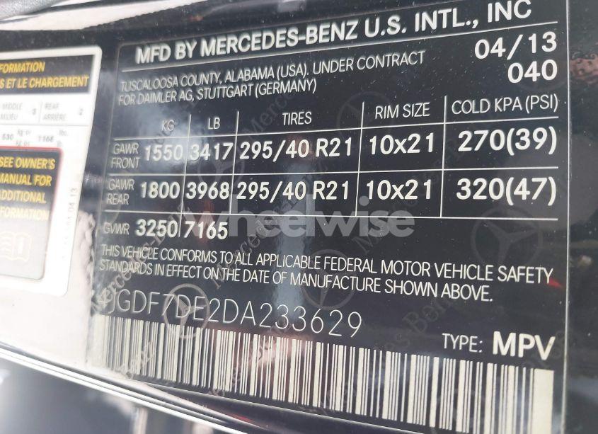 Photo 9 of 2013 Mercedes-benz Gl 550 4MATIC (VIN 4JGDF7DE2DA233629)