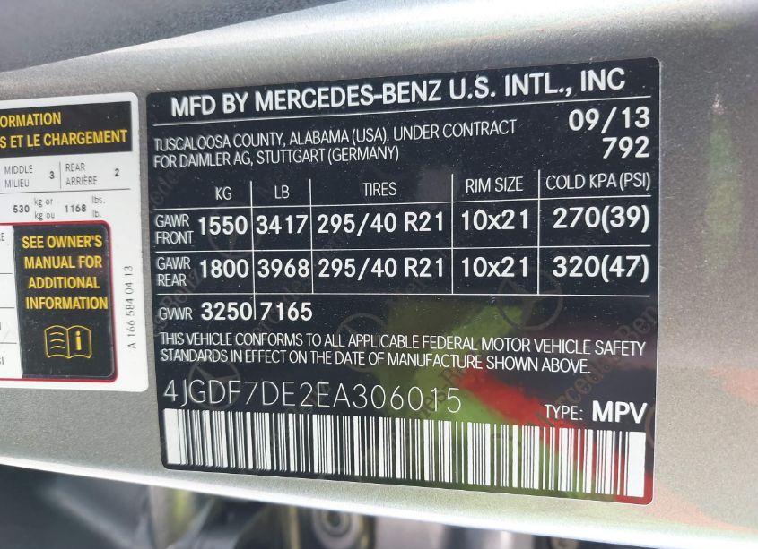 Photo 8 of 2014 Mercedes-benz Gl 550 4MATIC (VIN 4JGDF7DE2EA306015)
