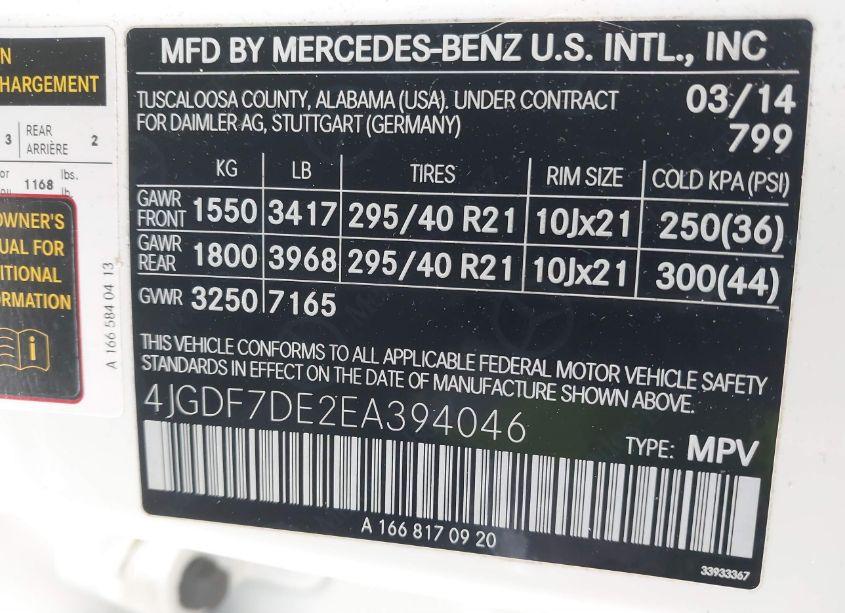 Photo 9 of 2014 Mercedes-benz Gl 550 4MATIC (VIN 4JGDF7DE2EA394046)