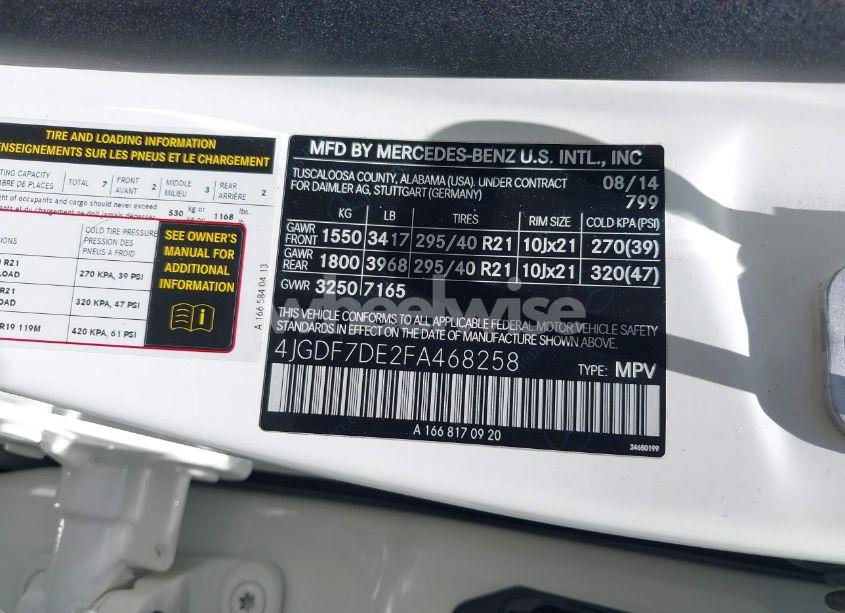 Photo 9 of 2015 Mercedes-benz Gl 550 4MATIC (VIN 4JGDF7DE2FA468258)