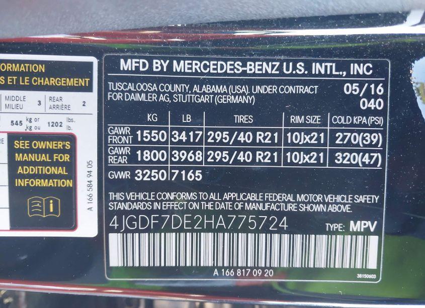 Photo 9 of 2017 Mercedes-benz Gls 550 4MATIC (VIN 4JGDF7DE2HA775724)