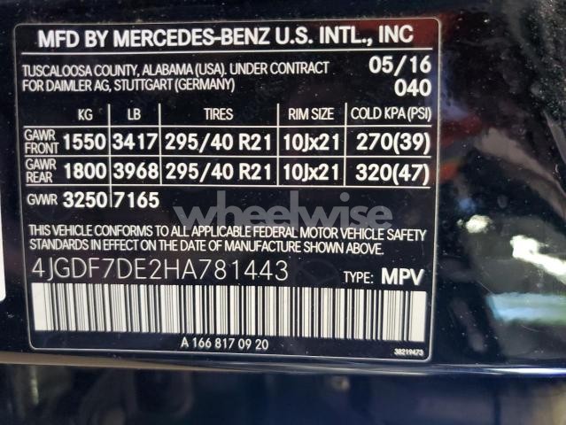 Photo 4 of 2017 MERCEDES-BENZ GLS 550 4MATIC (VIN 4JGDF7DE2HA781443)