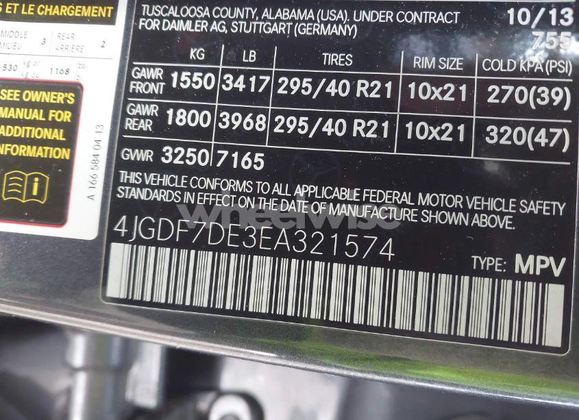 Photo 9 of 2014 Mercedes-benz Gl 550 4MATIC (VIN 4JGDF7DE3EA321574)