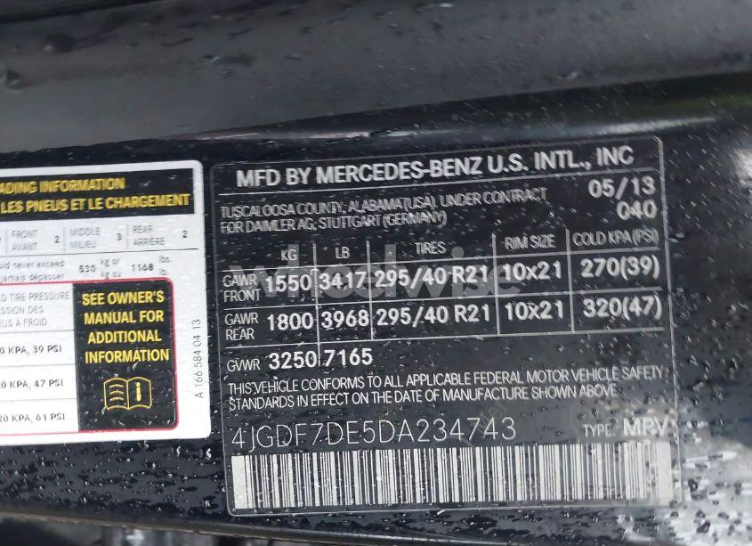 Photo 9 of 2013 Mercedes-benz Gl 550 4MATIC (VIN 4JGDF7DE5DA234743)