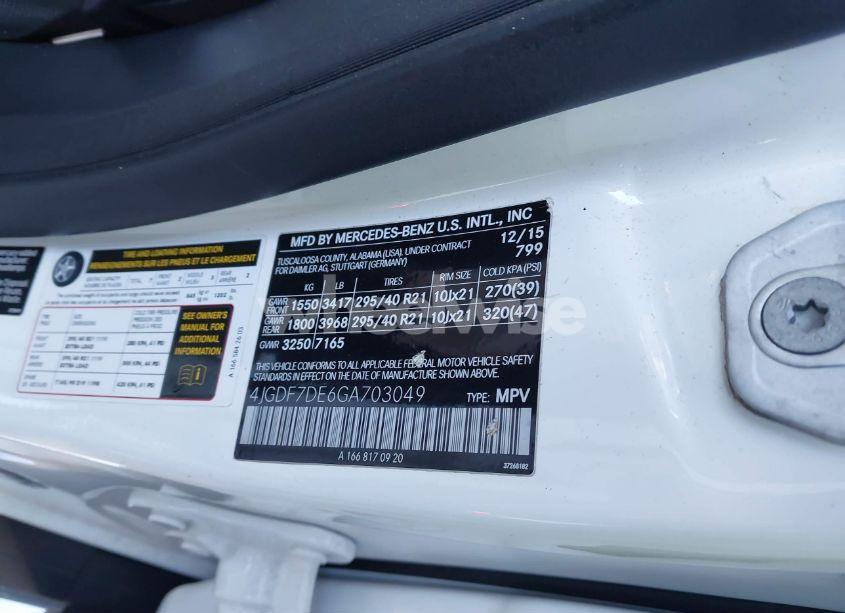 Photo 9 of 2016 Mercedes-benz Gl 550 4MATIC (VIN 4JGDF7DE6GA703049)